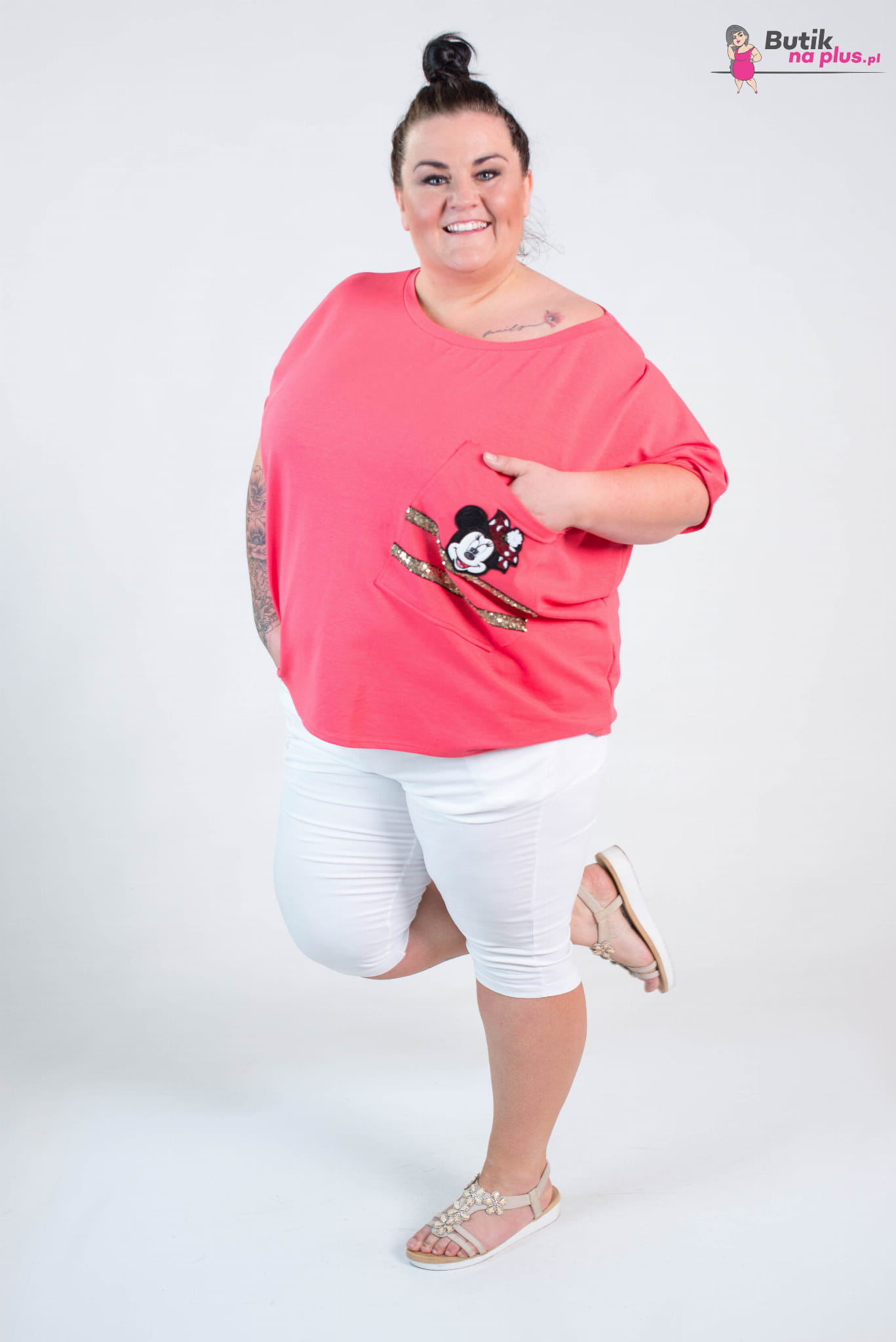 t-shirt myszka plus size