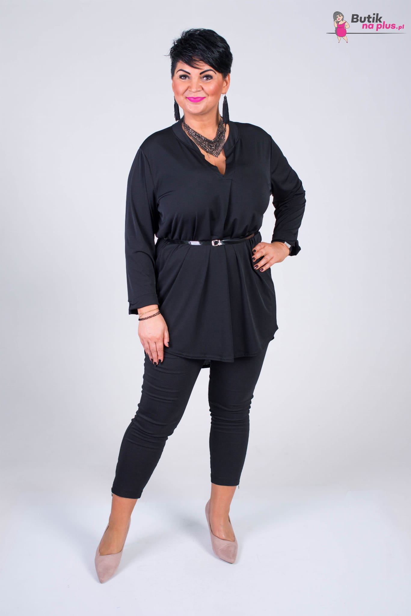 czarna koszula plus size