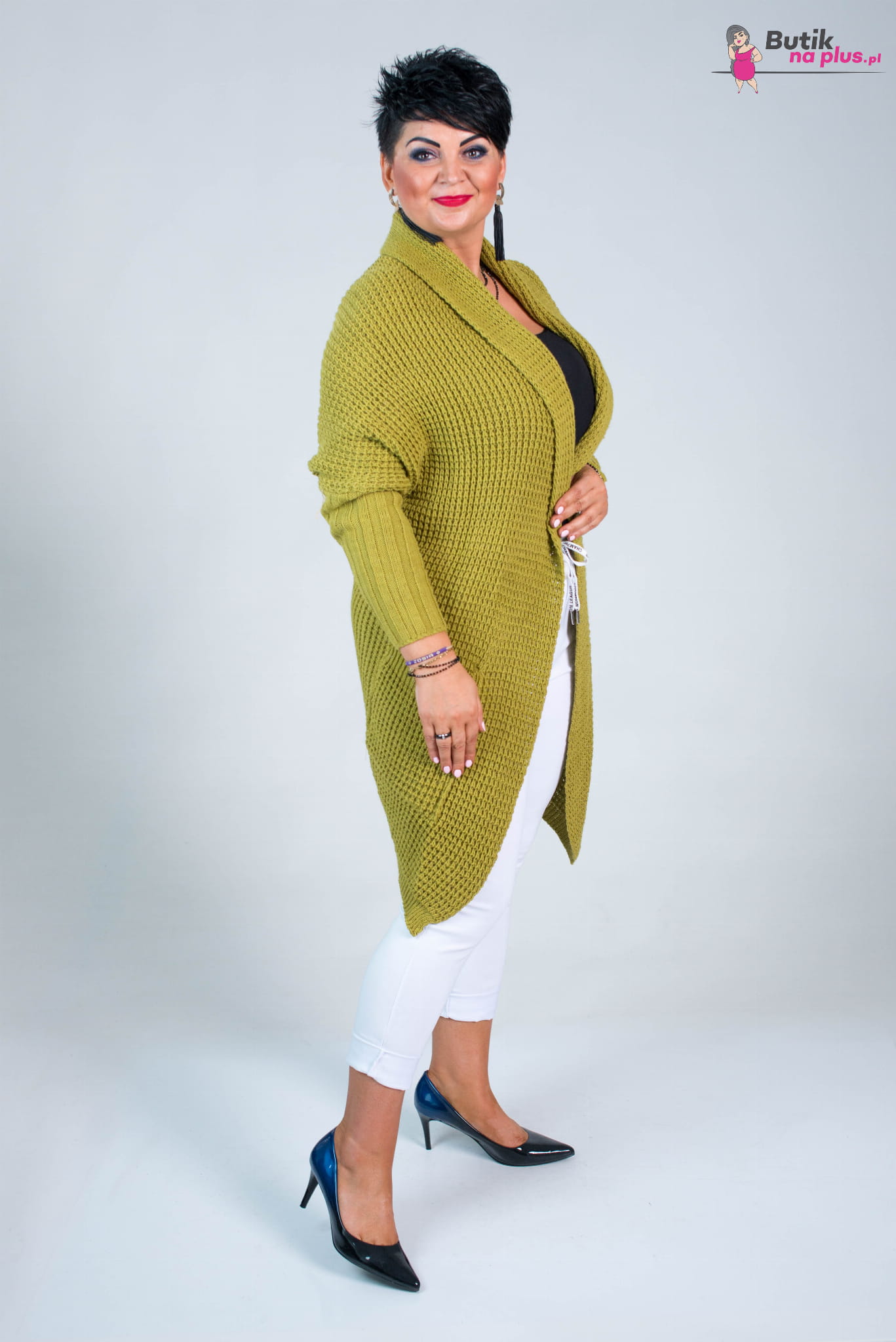 kardigan zielony plus size