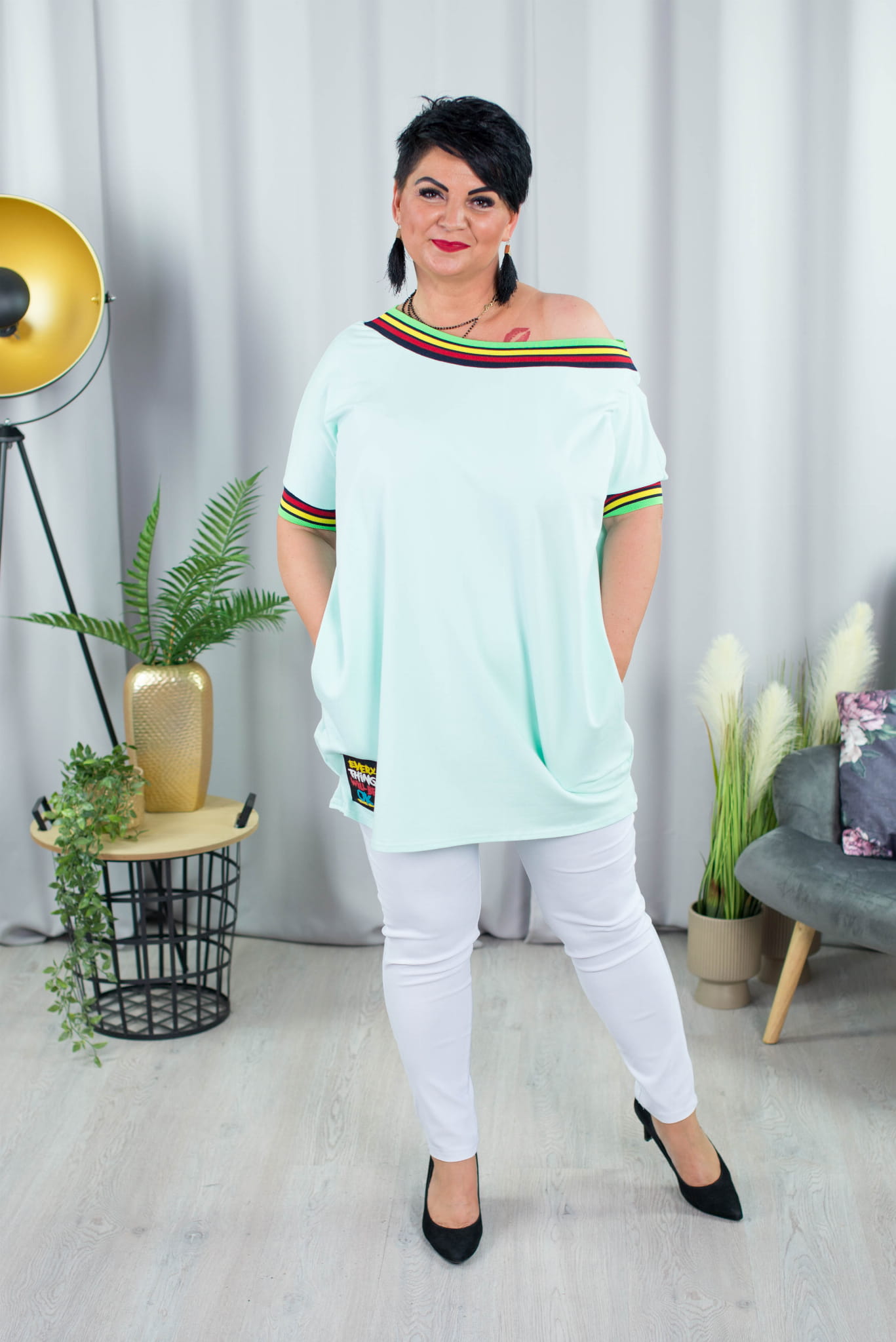 miętowa sukienka plus size