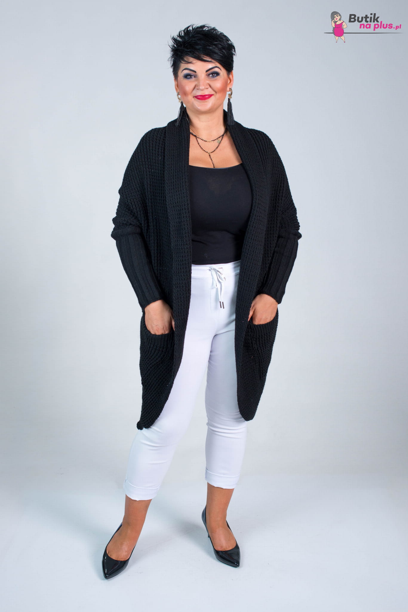 sweter czarny kardigan