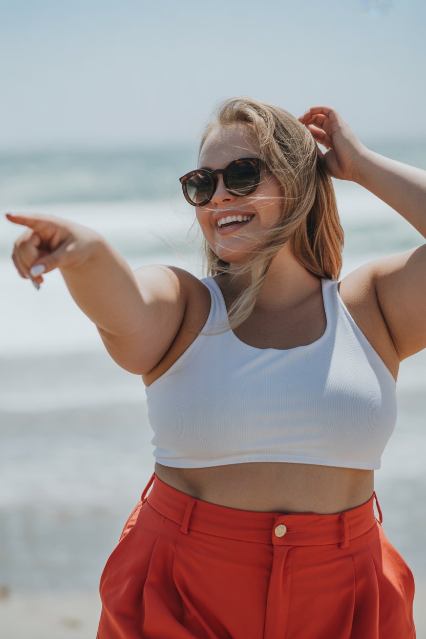 Crop topy w stylizacjach plus size - jak je nosić z klasą i pewnością siebie?